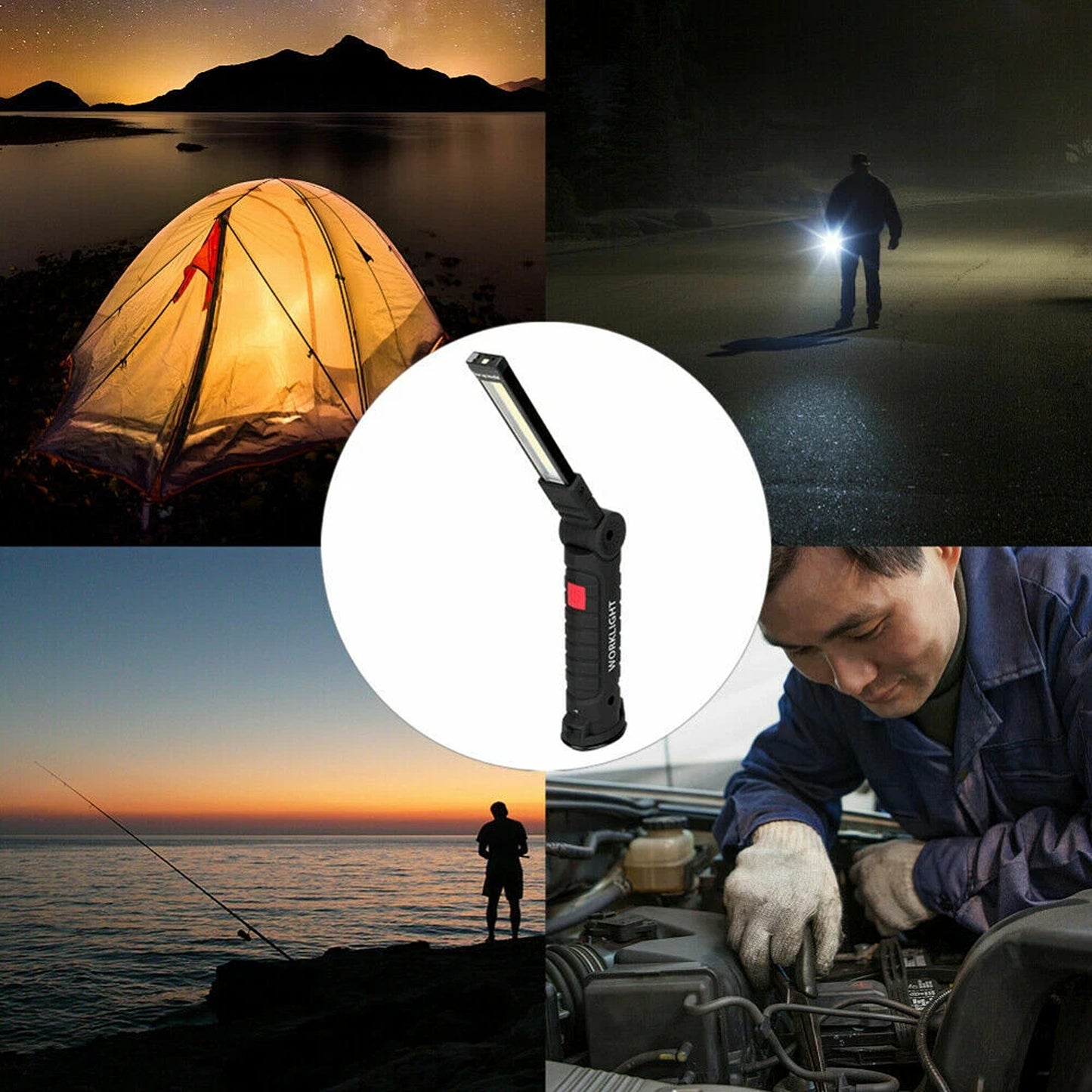 Rechargeable COB LED Hand Torch with Magnetic Base