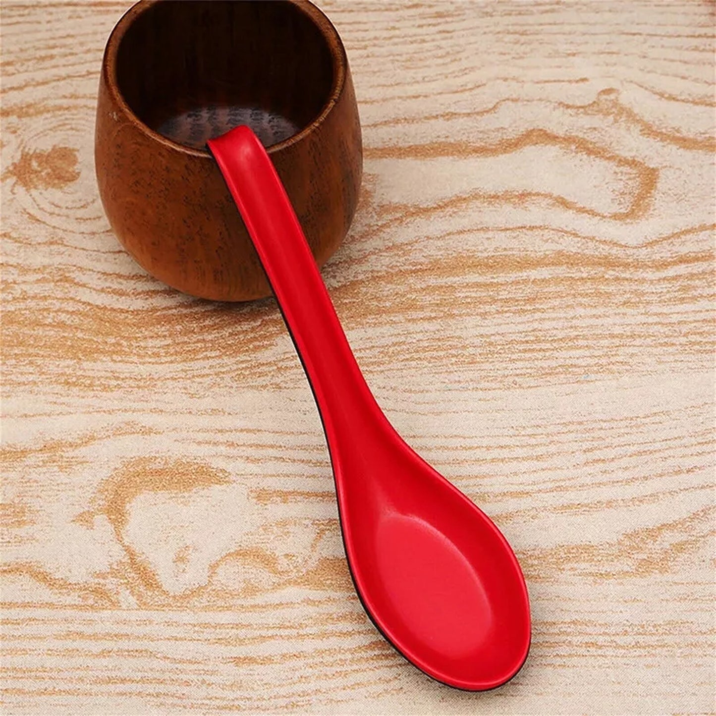 10PCS Japanese Chinese Style Ramen Soup Spoons with Hook Handle