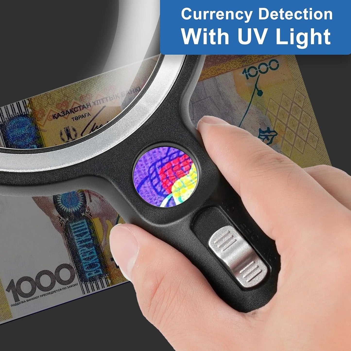 LED Magnifying Glass with 10x 20x 45x Zoom for Reading and Inspection