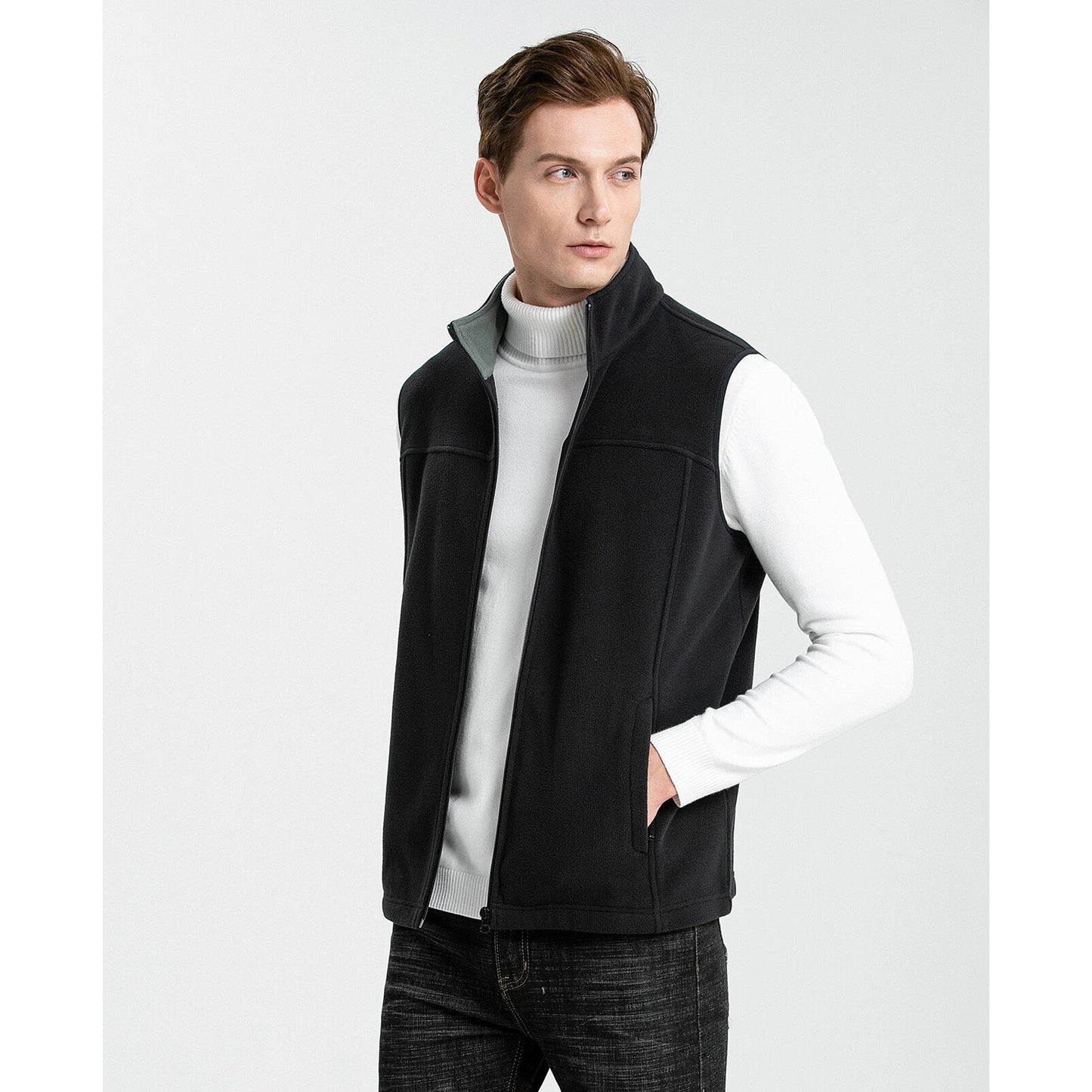 Unisex Soft Fleece Vest Medium Weight Sleeveless Outerwear