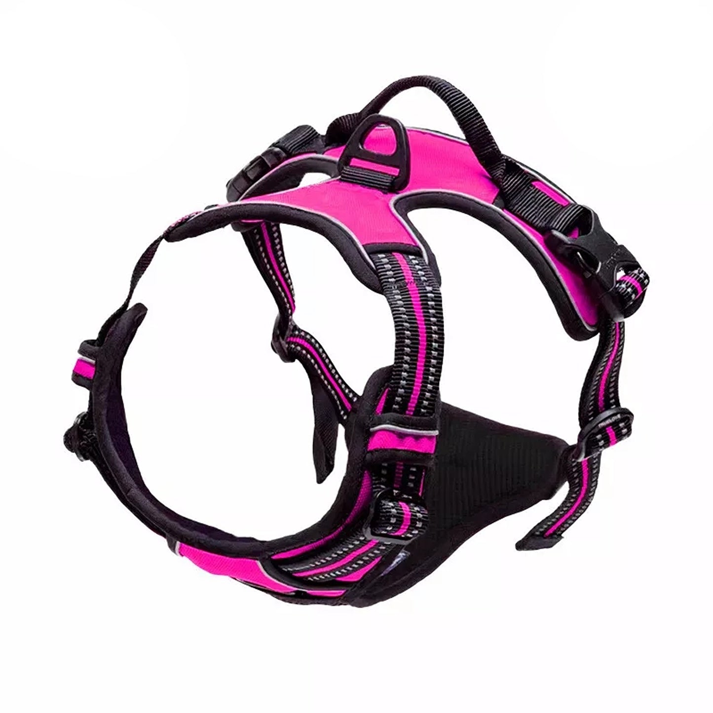 Reflective No Pull Dog Harness with Handle Adjustable Vest for Pets and Puppies - Pink