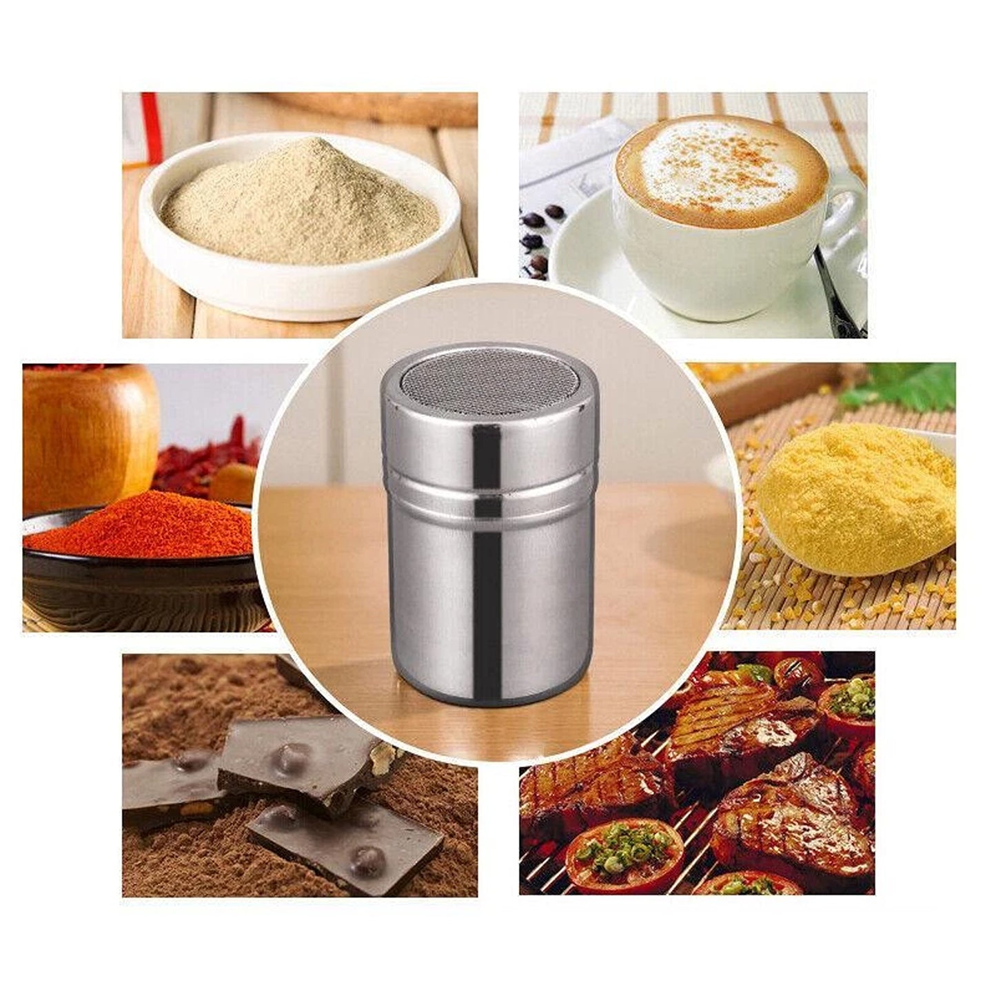 Stainless Steel Icing Sugar Cocoa Coffee Shaker