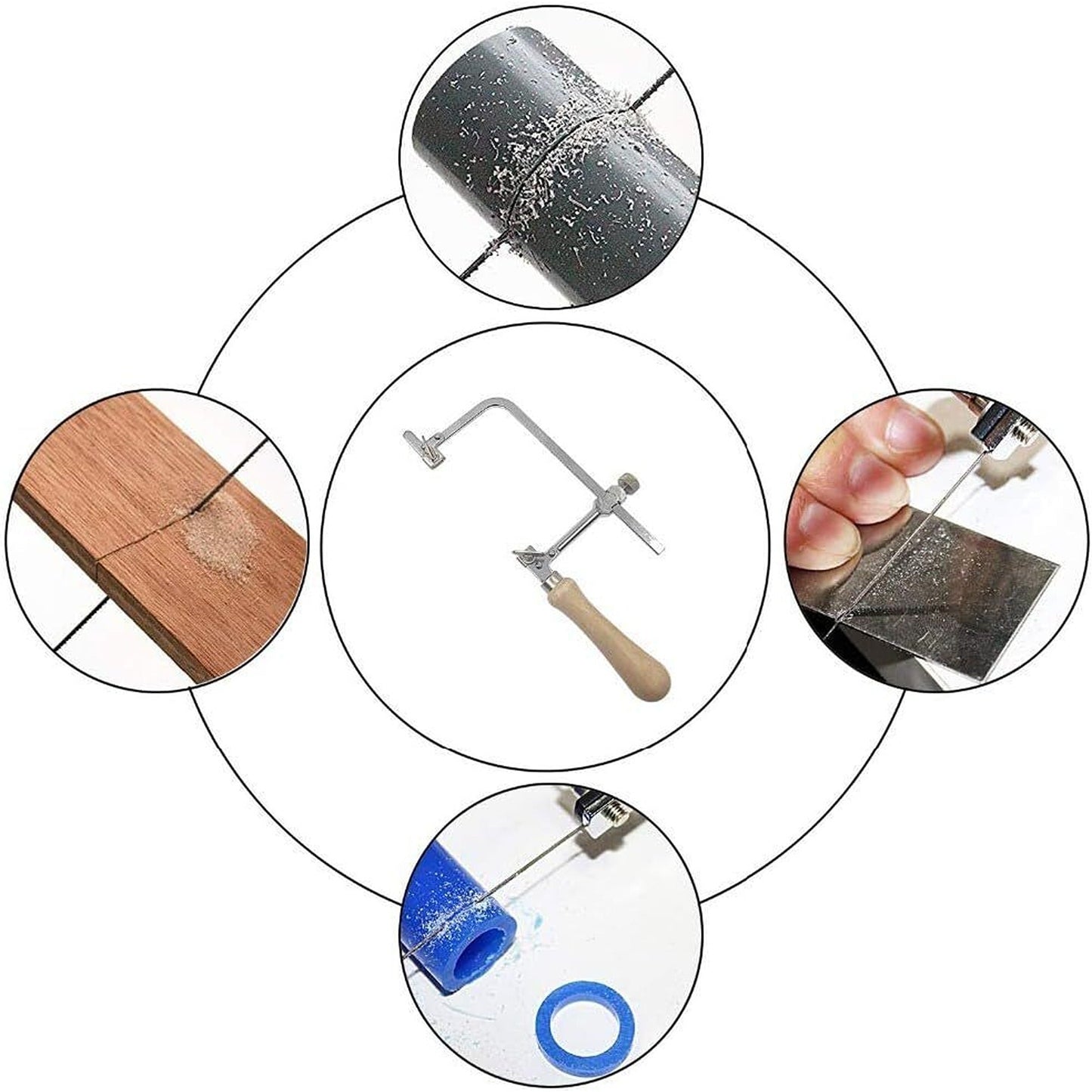 U Shaped Jewelers Saw Frame Mini DIY Jewelry Tool with 12 Blades