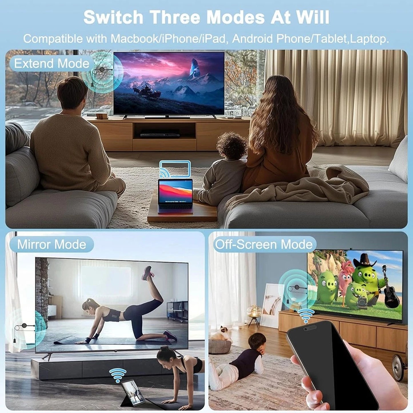 Chromecast Wireless HDMI Display Adapter Screen Phone Mirroring Extender