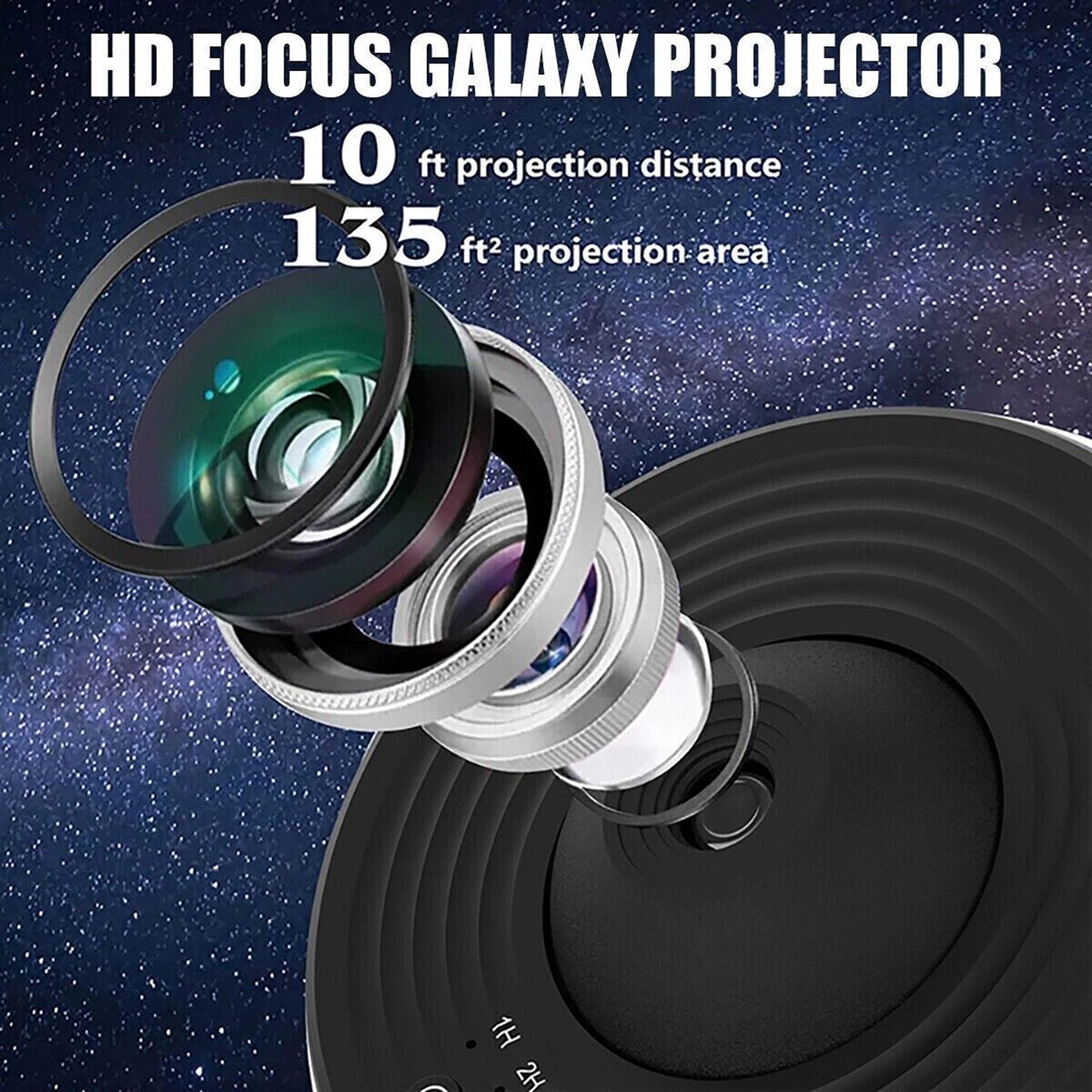 Rotating LED Starry Sky Projector Night Light with 12 Galaxy Themes