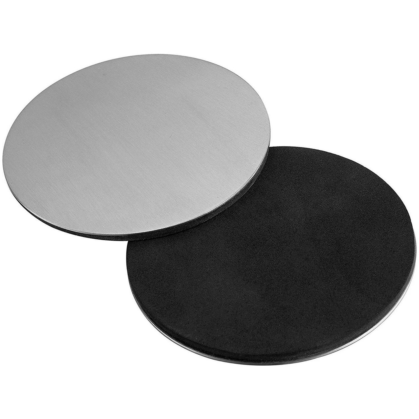 Set of 6 Stainless Steel Coasters Round Modern Drink Holders