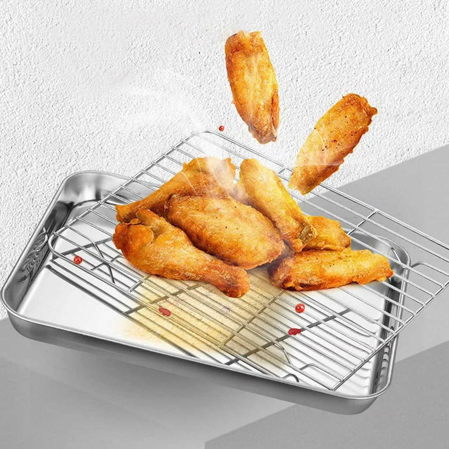 Stainless Steel Baking Tray with Cooling Rack Cookie Sheet Pan Set