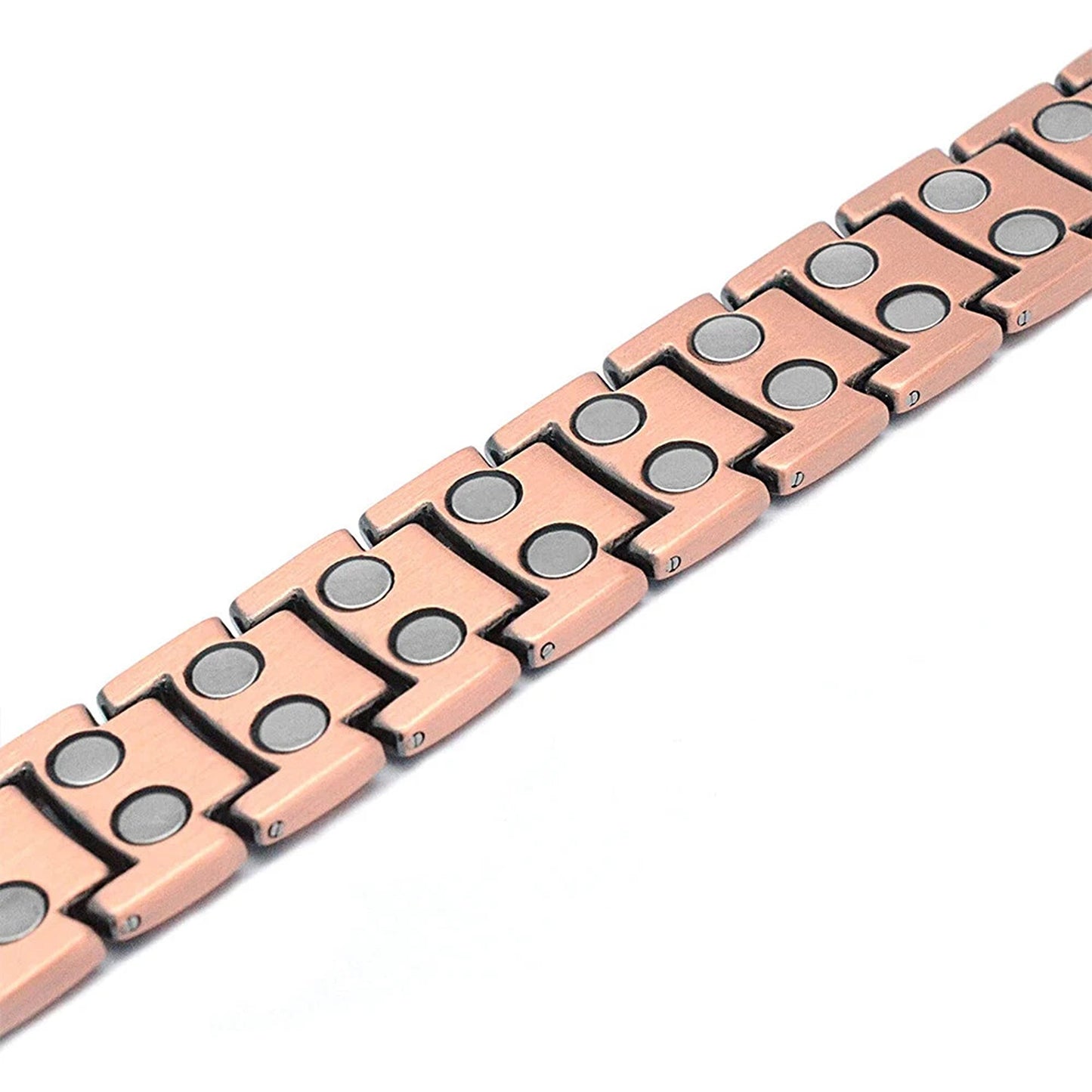 Mens Antique Copper Magnetic Bracelet Double Strength