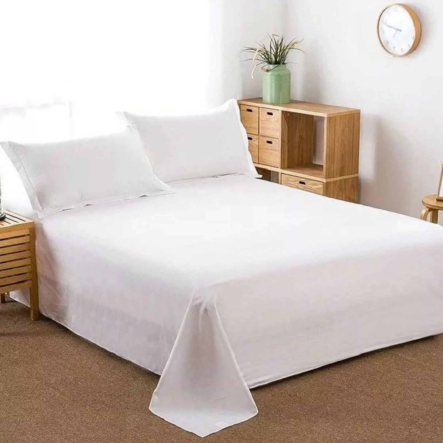 Hotel Ultra Soft Flat Sheet 2200TC Single Double Queen Super King - White