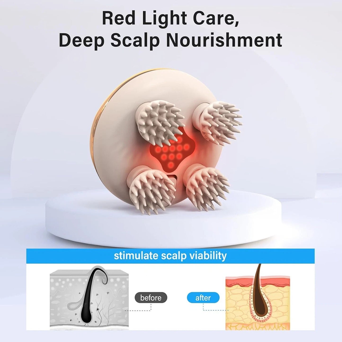 Electric Scalp Massager Waterproof Head and Hair Massage Tool