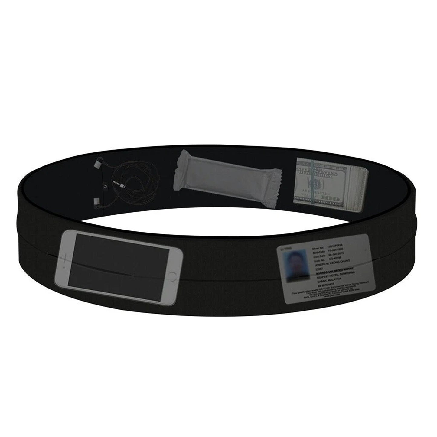 Expandable Running Waist Belt for Travel Fitness and Hiking