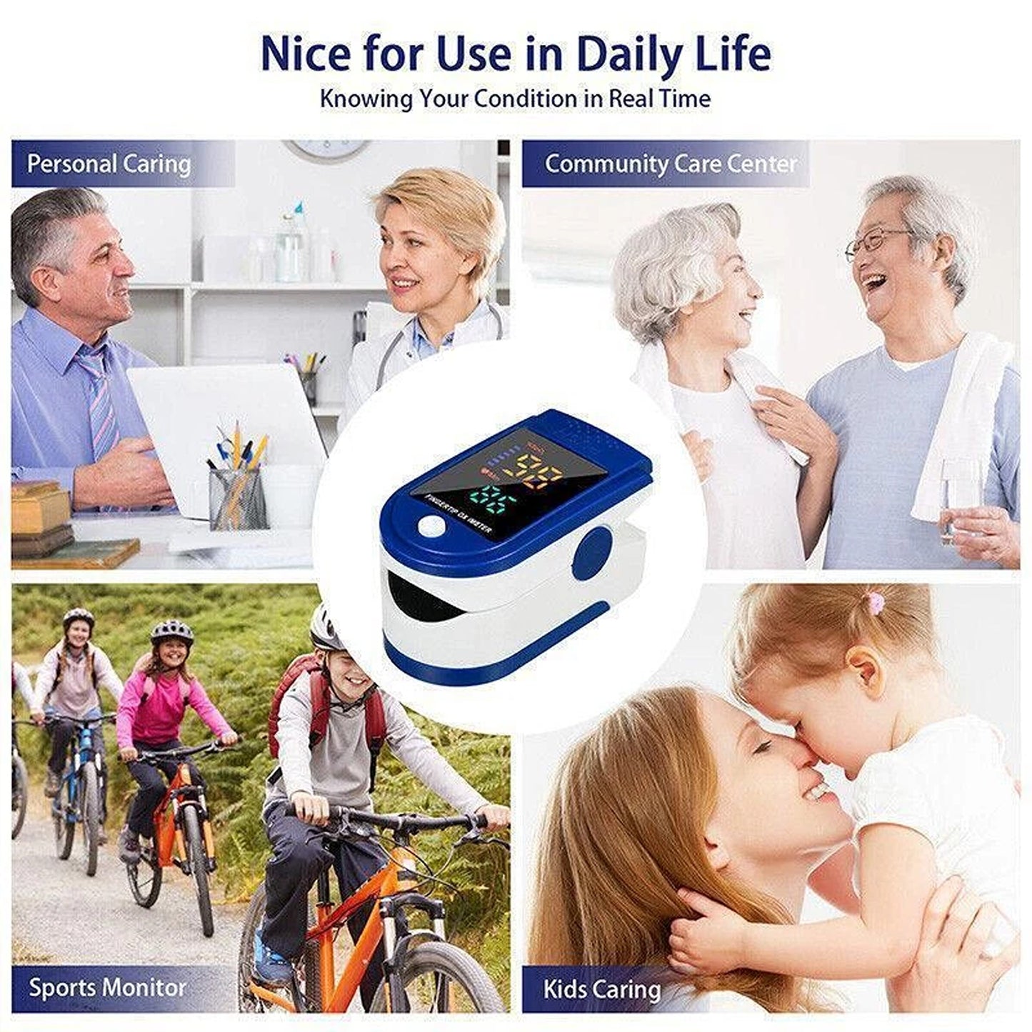 Pulse Oximeter Professional Finger Blood Oxygen Monitor with Heart Rate