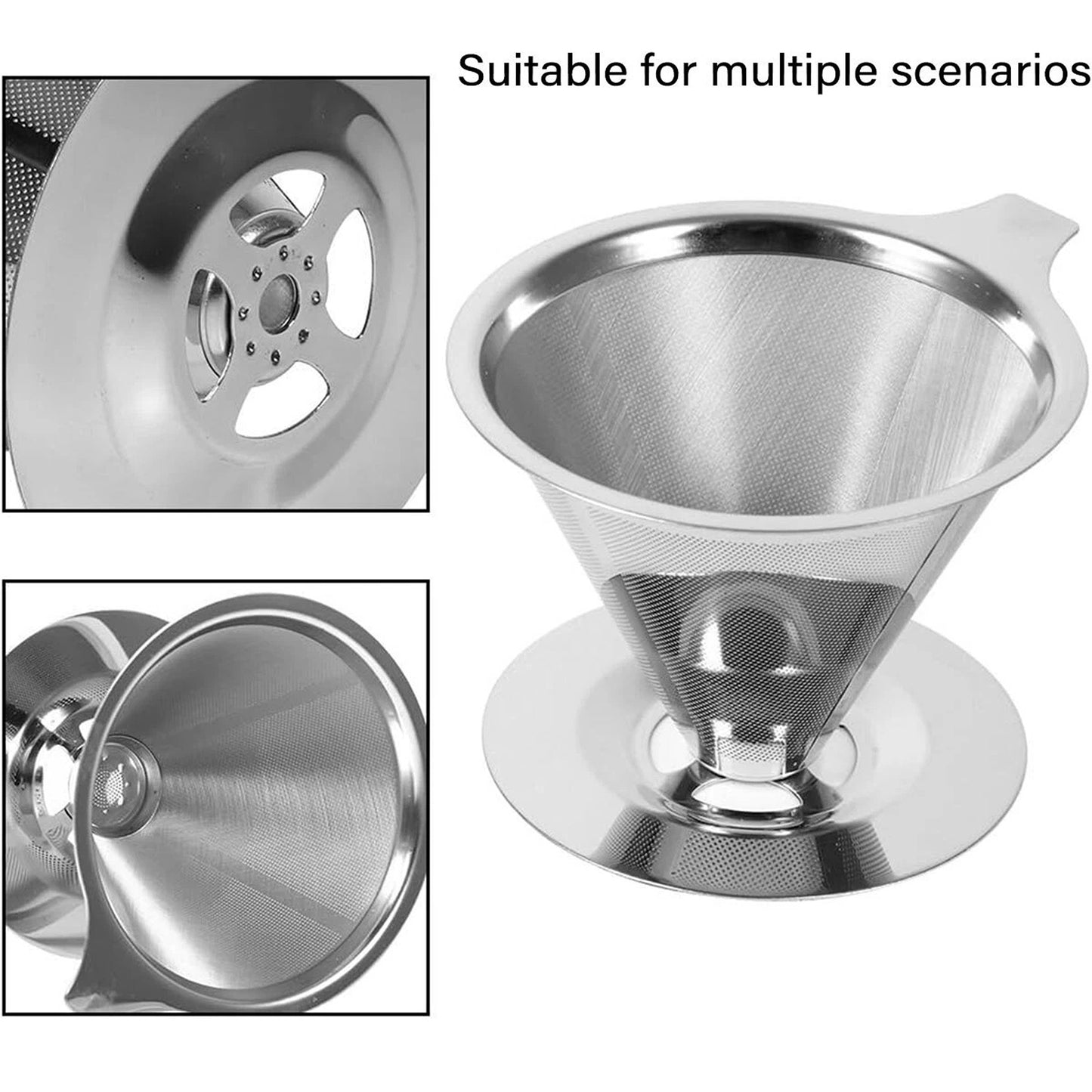 Stainless Steel Double Layer Coffee Filter 600 Mesh Paperless