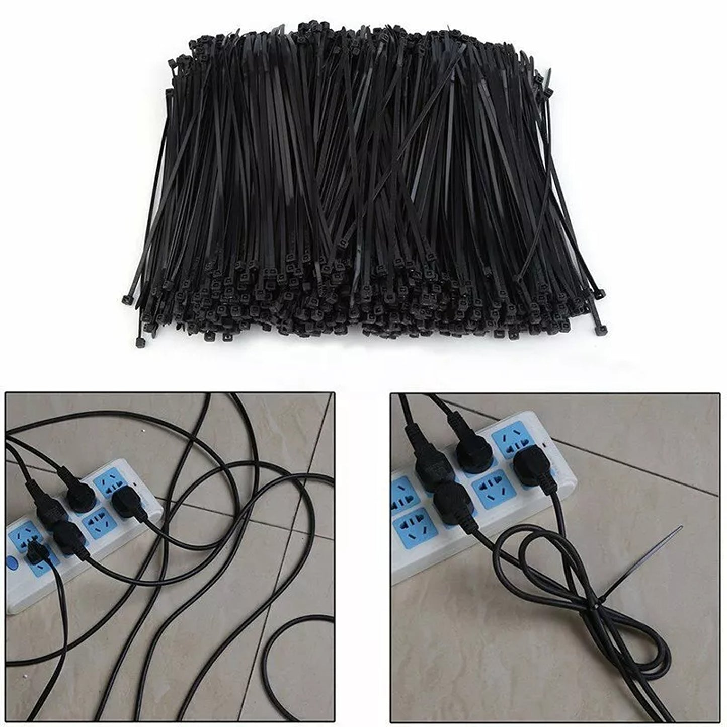 Black Nylon Cable Ties UV Stabilized 100pcs