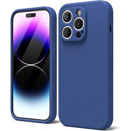 Dark Blue Silicone Protective Case for iPhone 17 16 15 14 13 12 11