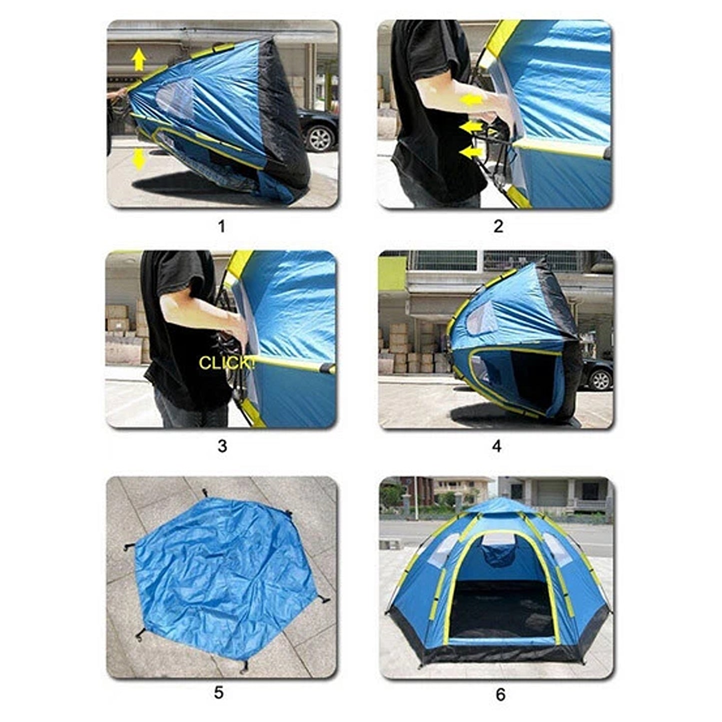 6 Person Pop Up Camping Tent Quick Set Up Outdoor Shelter