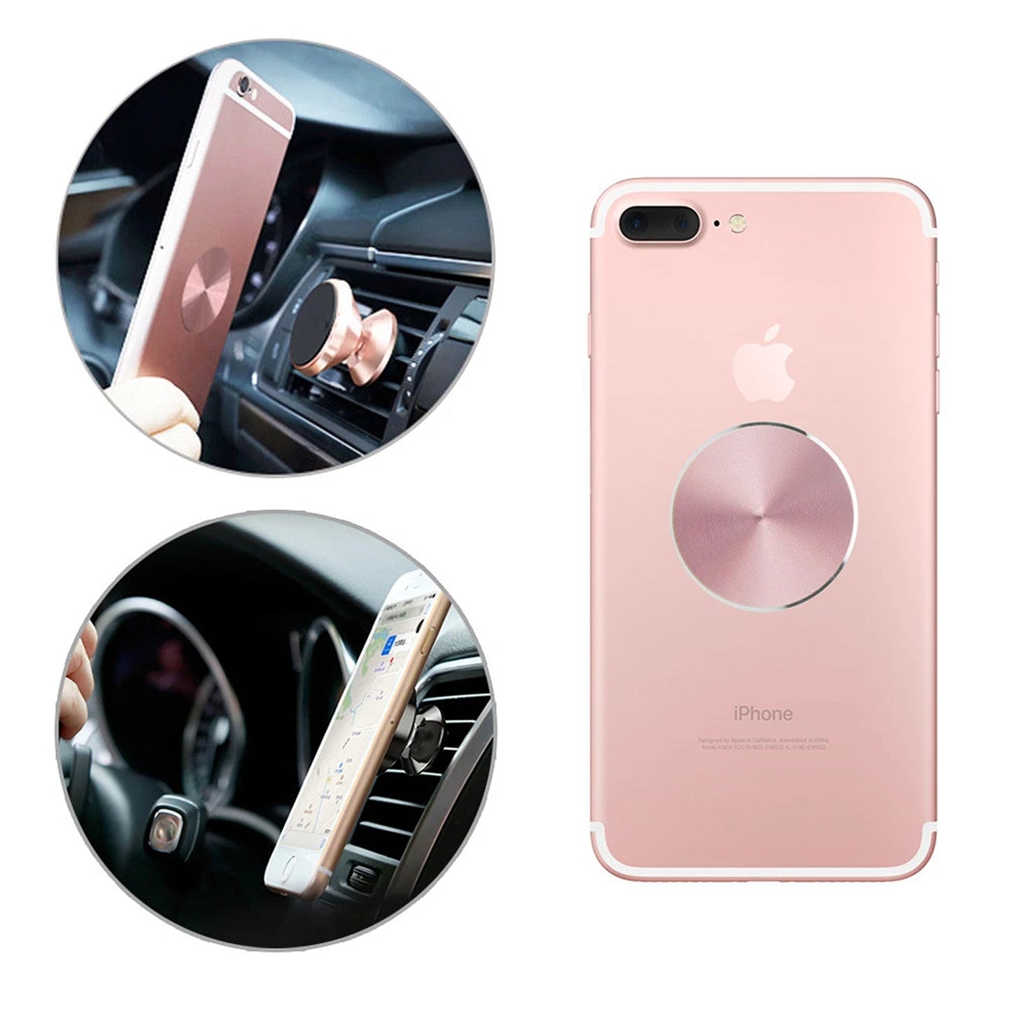 Magnetic Car Phone Holder Metal Plate Mount Stand for Magnet-Compatible Phones