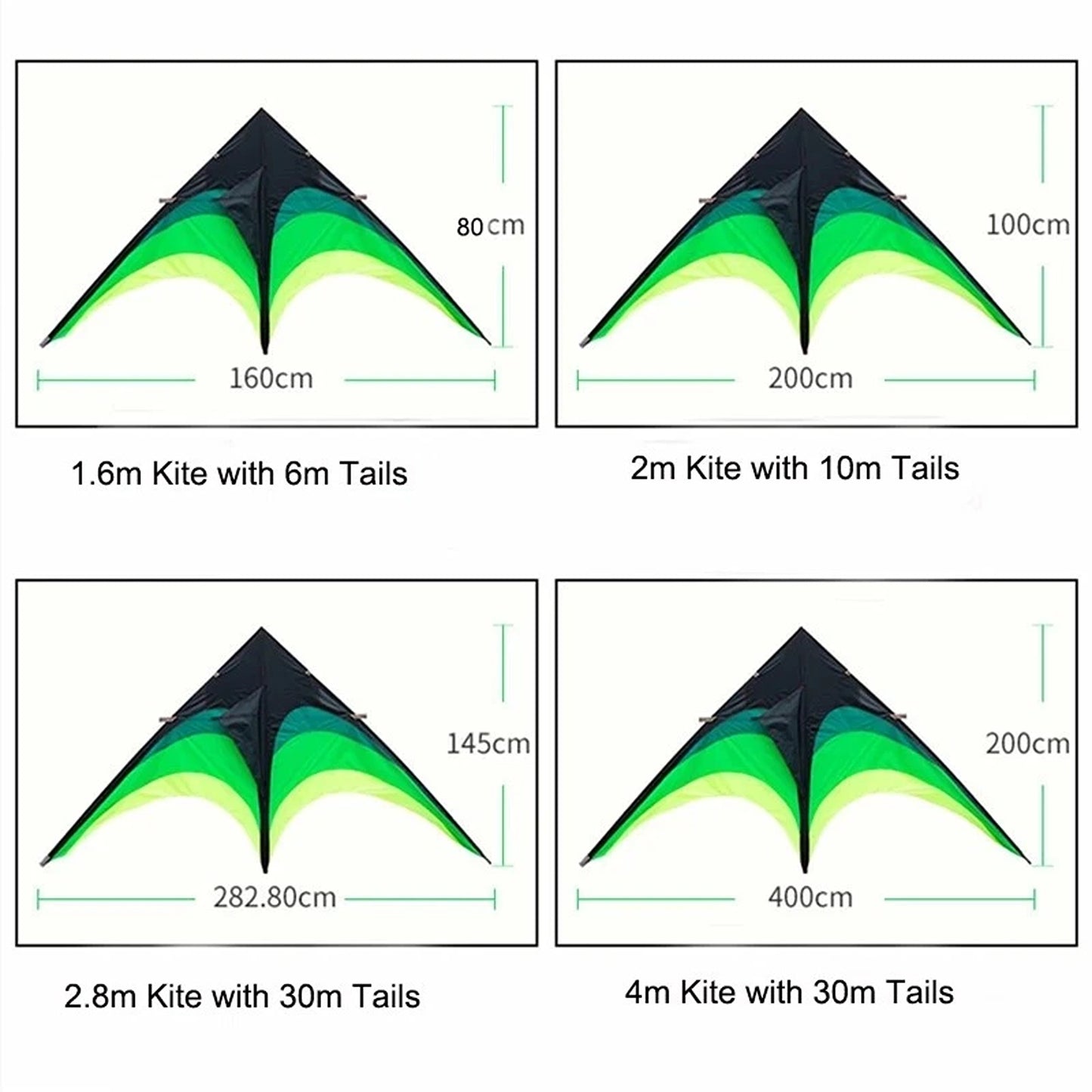 Large Delta Stunt Kite Kit with Wheel Line and Tail for Kids