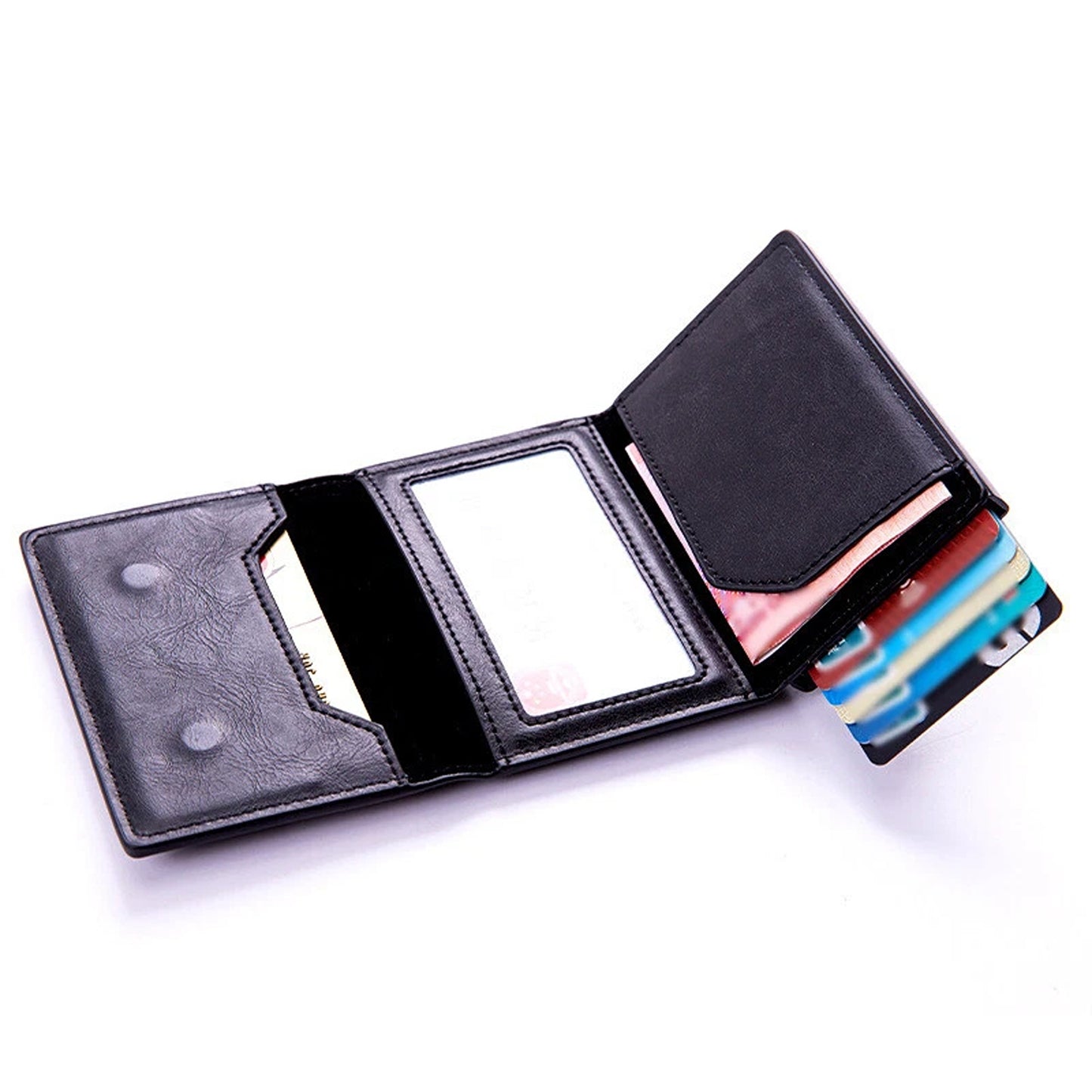 PU Leather Wallet with AirTag Holder Credit Card and Cash Case