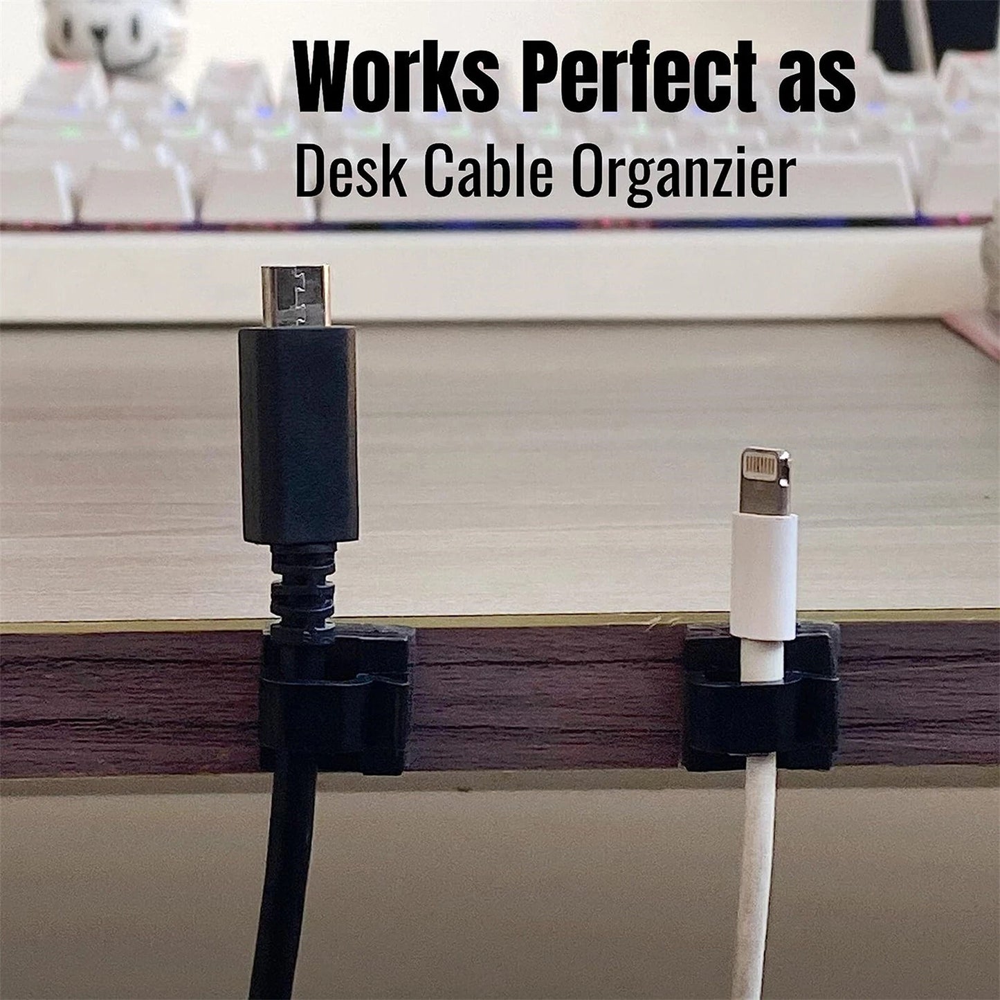 Cord Organizer with Adhesive Cable Management Clips - 20pcs