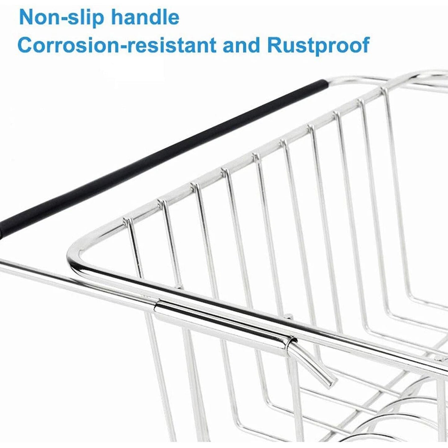 Telescopic Stainless Steel Sink Draining Basket Dish Rack