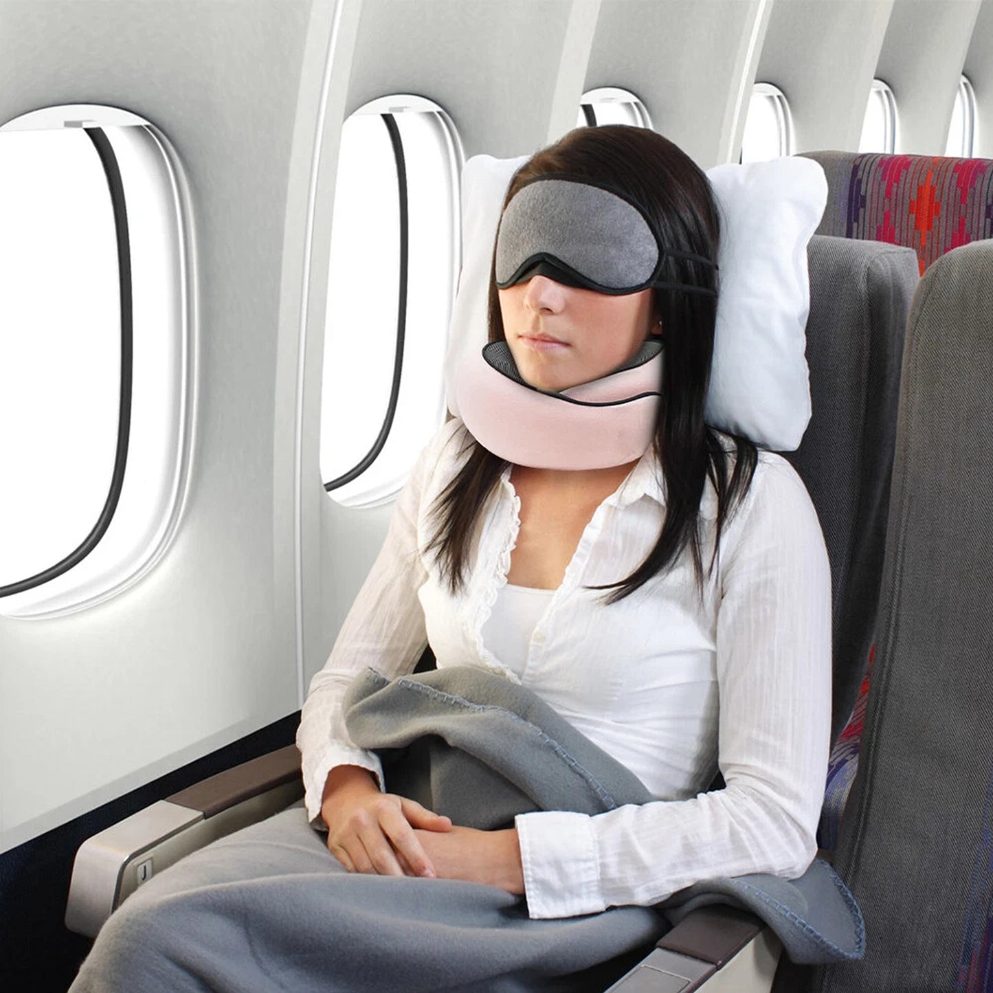 Travel Neck Pillow Memory Foam Portable Soft U Shaped Neck Head Support