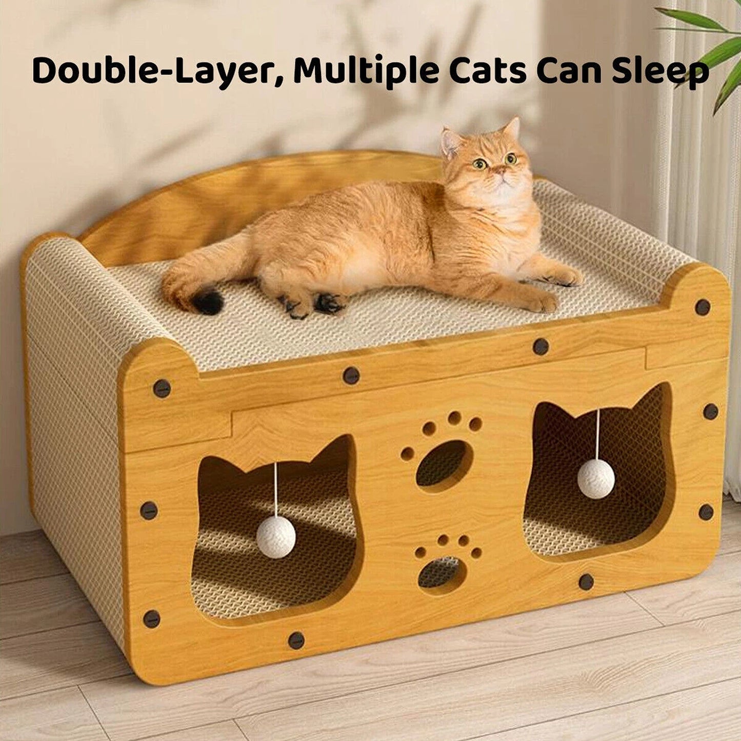 Cat Scratching Board and House All in One Wear Resistant Toy