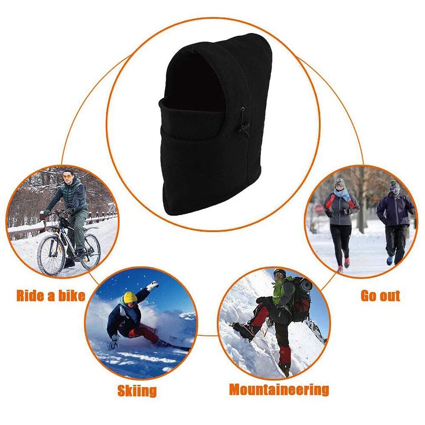 Winter Fleece Balaclava Face Mask Hood Hat Neck Warmer