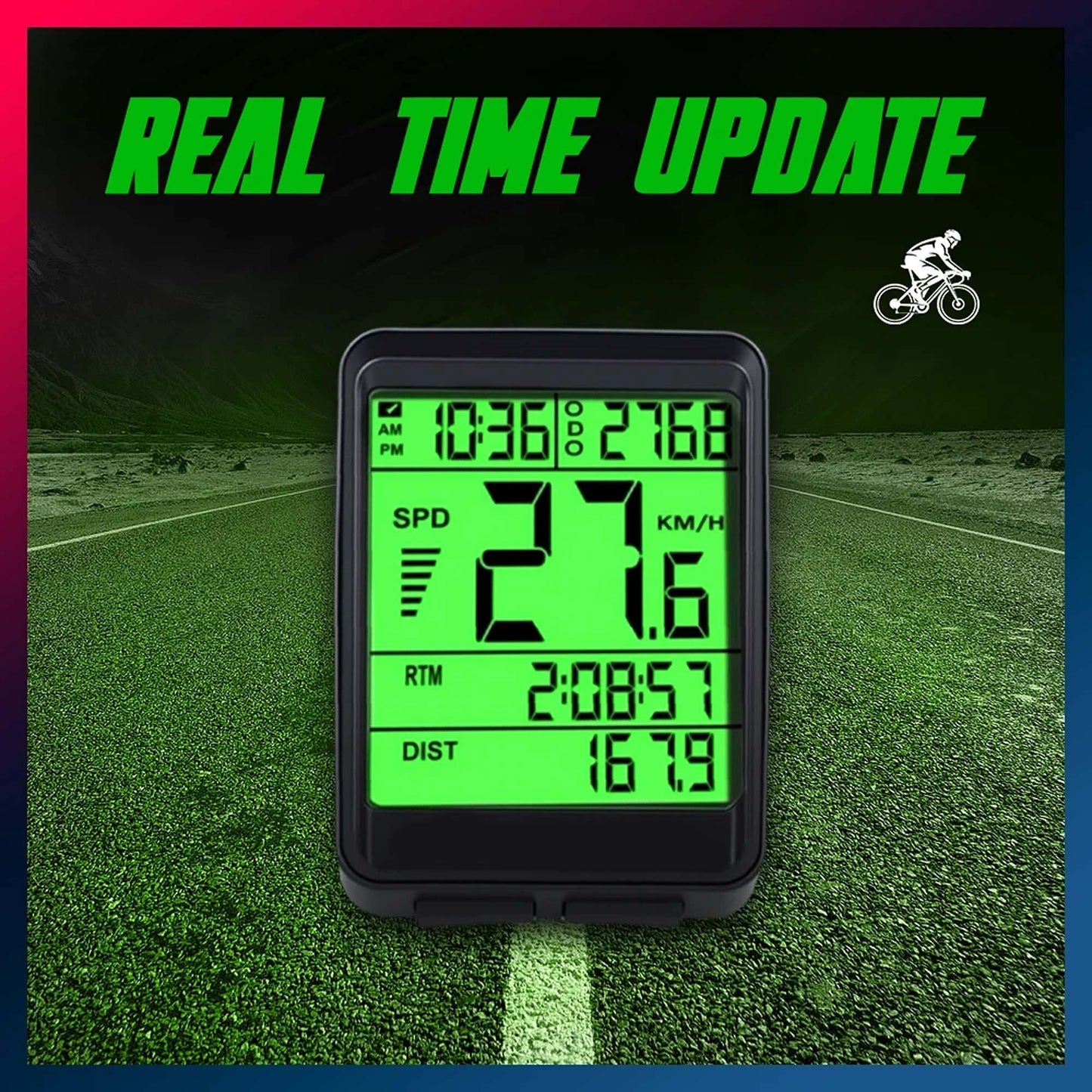 LCD Bike Computer with Speed and Distance Tracker