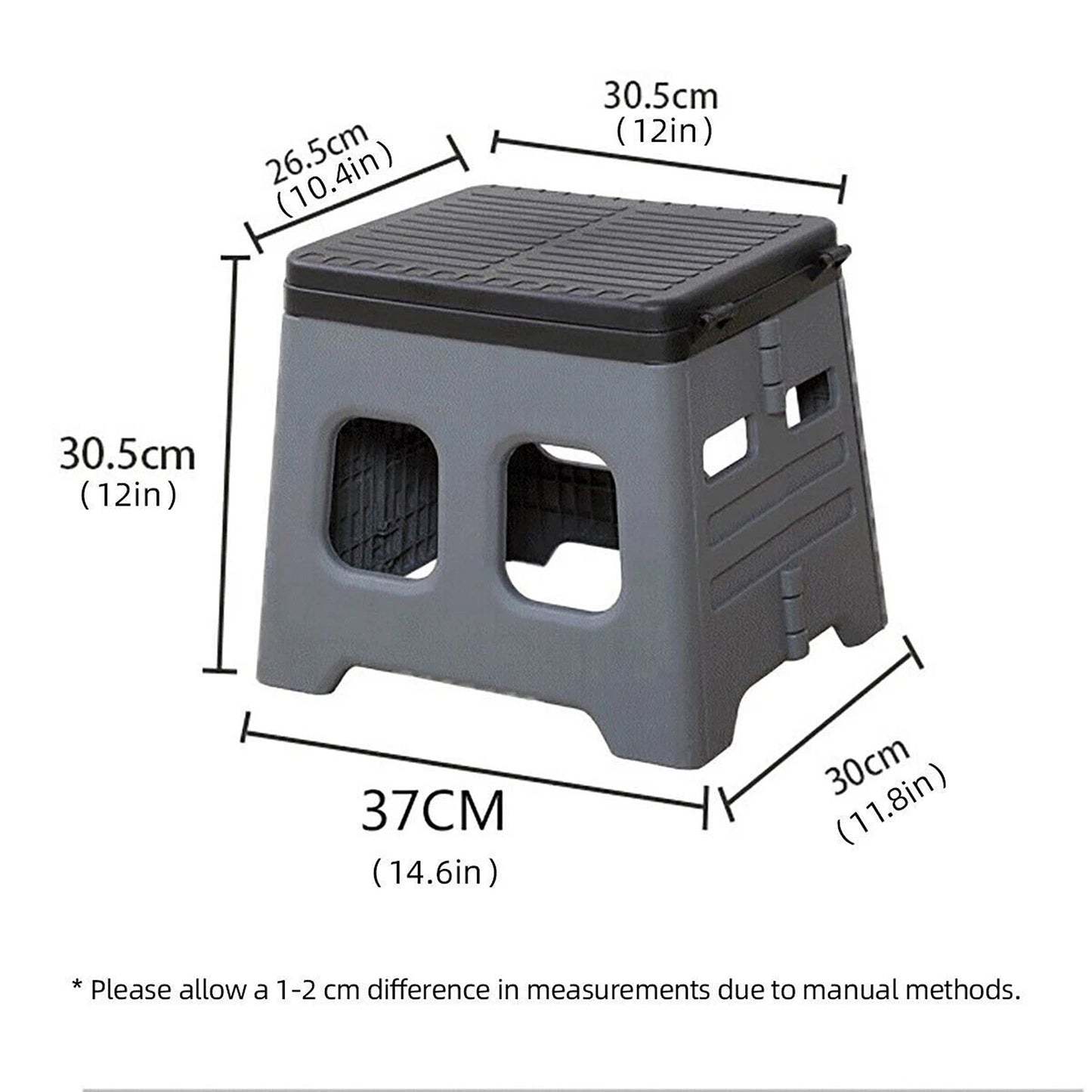 Grey Portable Folding Toilet Stool Seat for Camping and Hiking