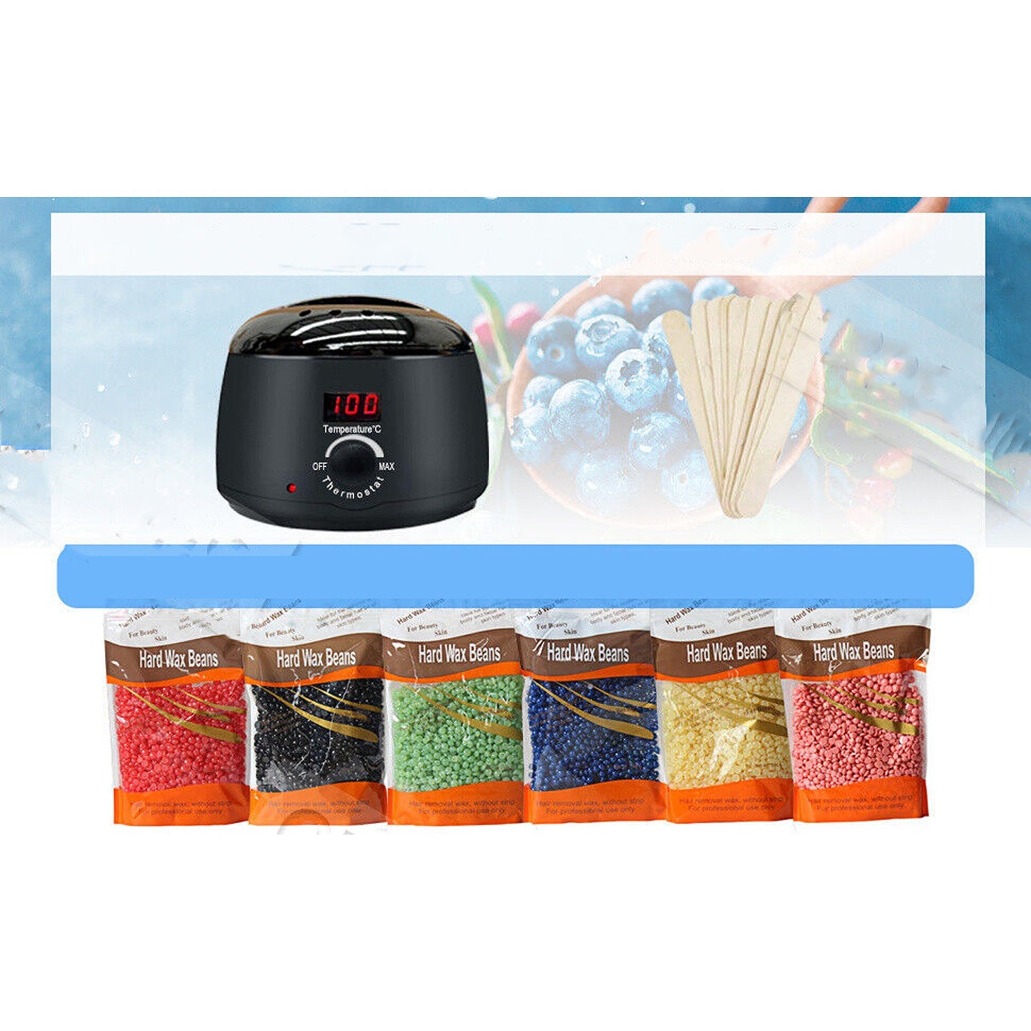 Hair Removal Wax Warmer Kit LED Paraffin Heater for Home & Salon Use