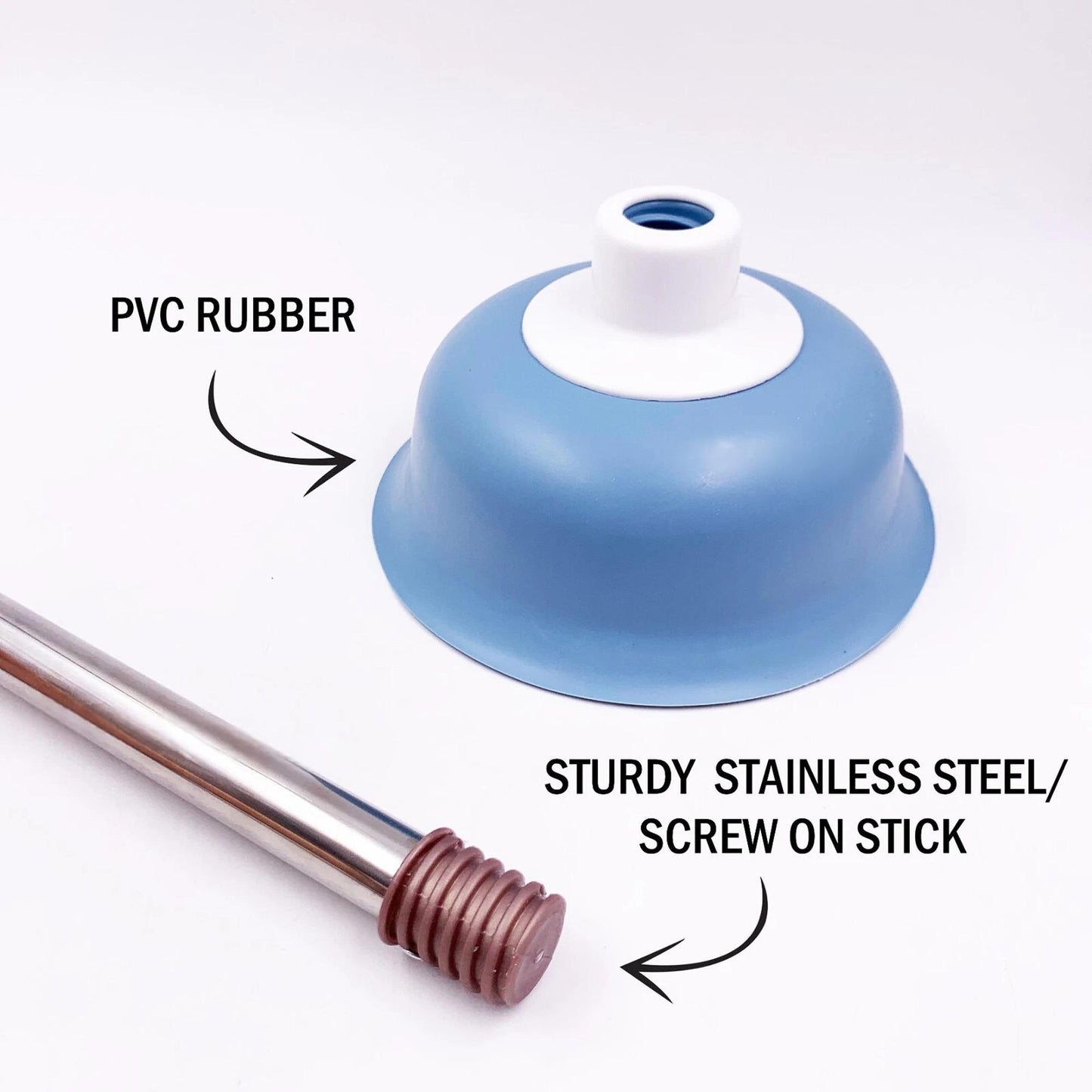 Jumbo Drain Plunger for Toilet Sink Shower and Bath Unblocker Plumbing Tool - Random Colour