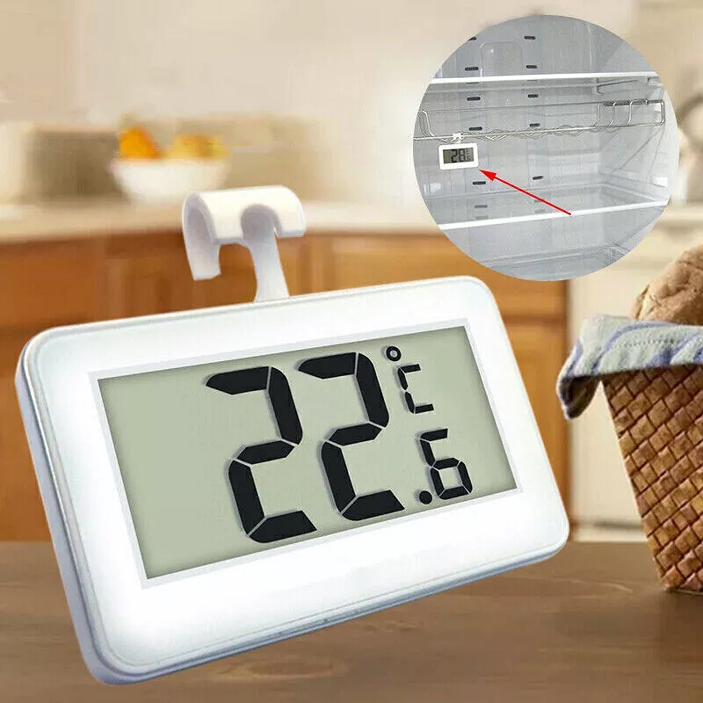 Digital Kitchen Thermometer Waterproof with Hook and Magnet