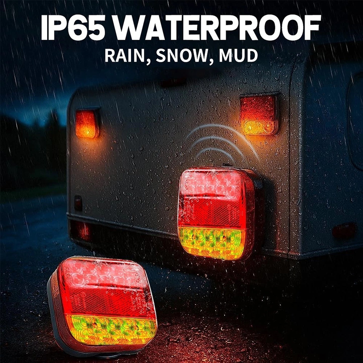 2 Pack Wireless Magnetic Rechargeable LED Trailer Tail Light Kit