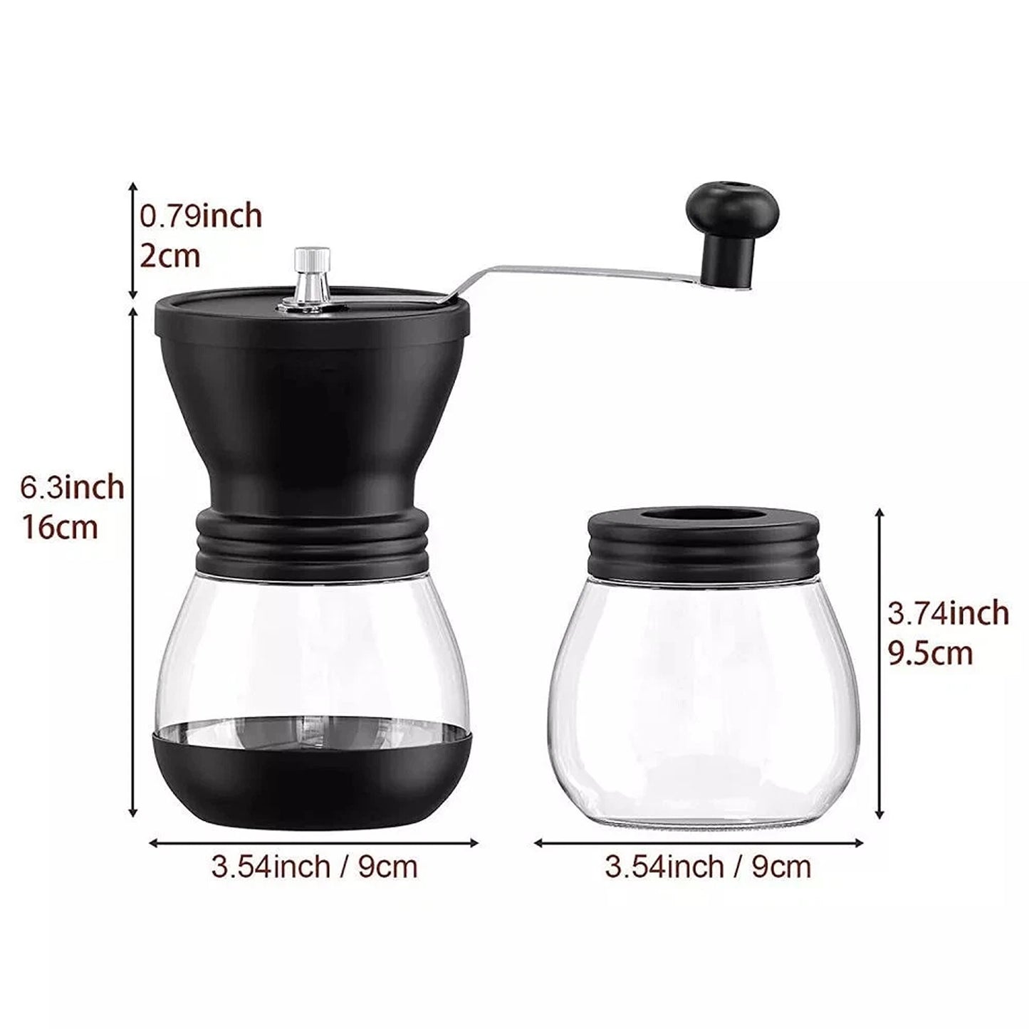 Manual Coffee Mill with Ceramic Burr for Beans and Spices