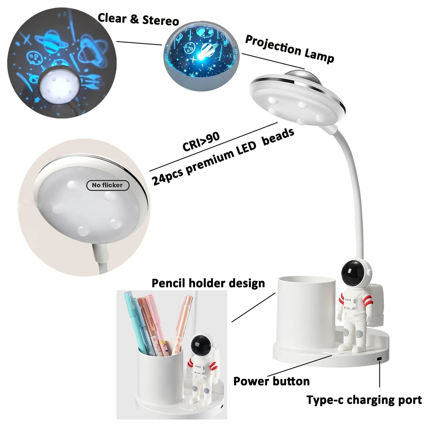 LED Desk Lamp with Touch Sensor and USB Rechargeable Battery