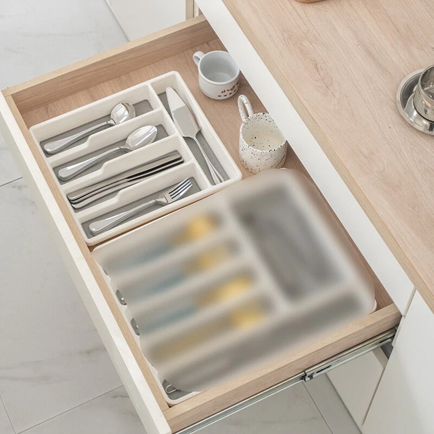 Utensil Organizer Large Kitchen Cutlery Tray Multi Purpose Drawer Insert