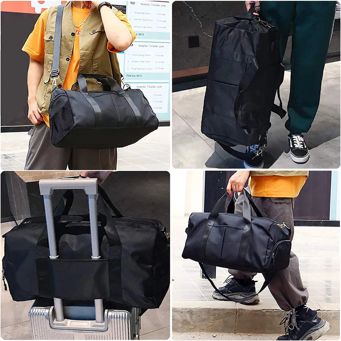Large Capacity Travel Bag for Women Gym Sports Duffel with Shoulder Strap