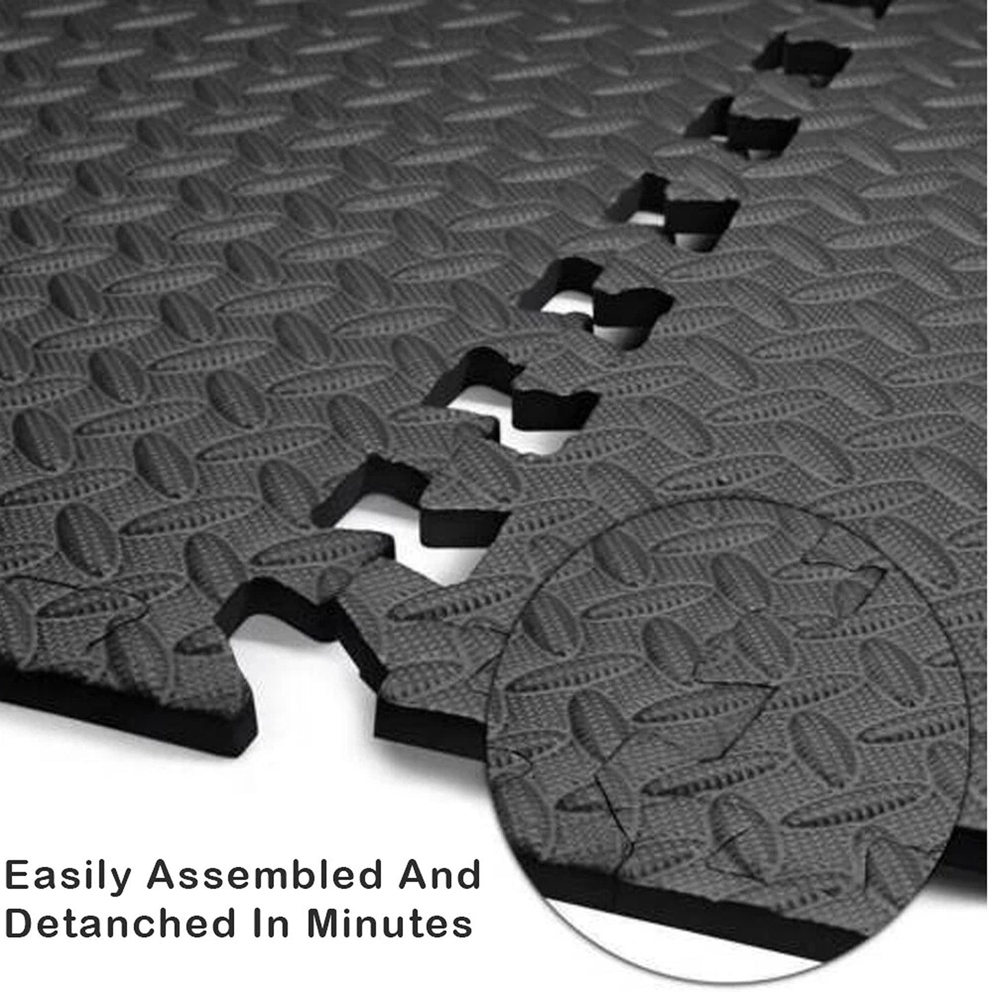 EVA Foam Interlocking Gym Floor Mats 60x60cm Heavy Duty 12pcs