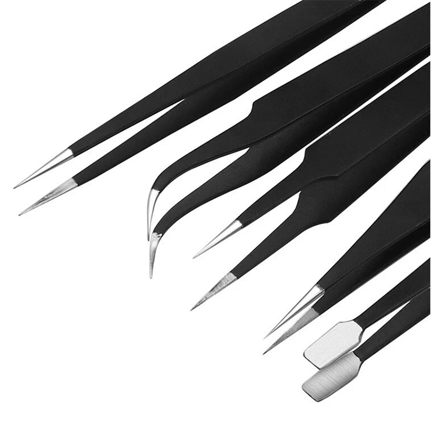 Stainless Steel Tweezers Set for Electronics and Crafts 9pcs