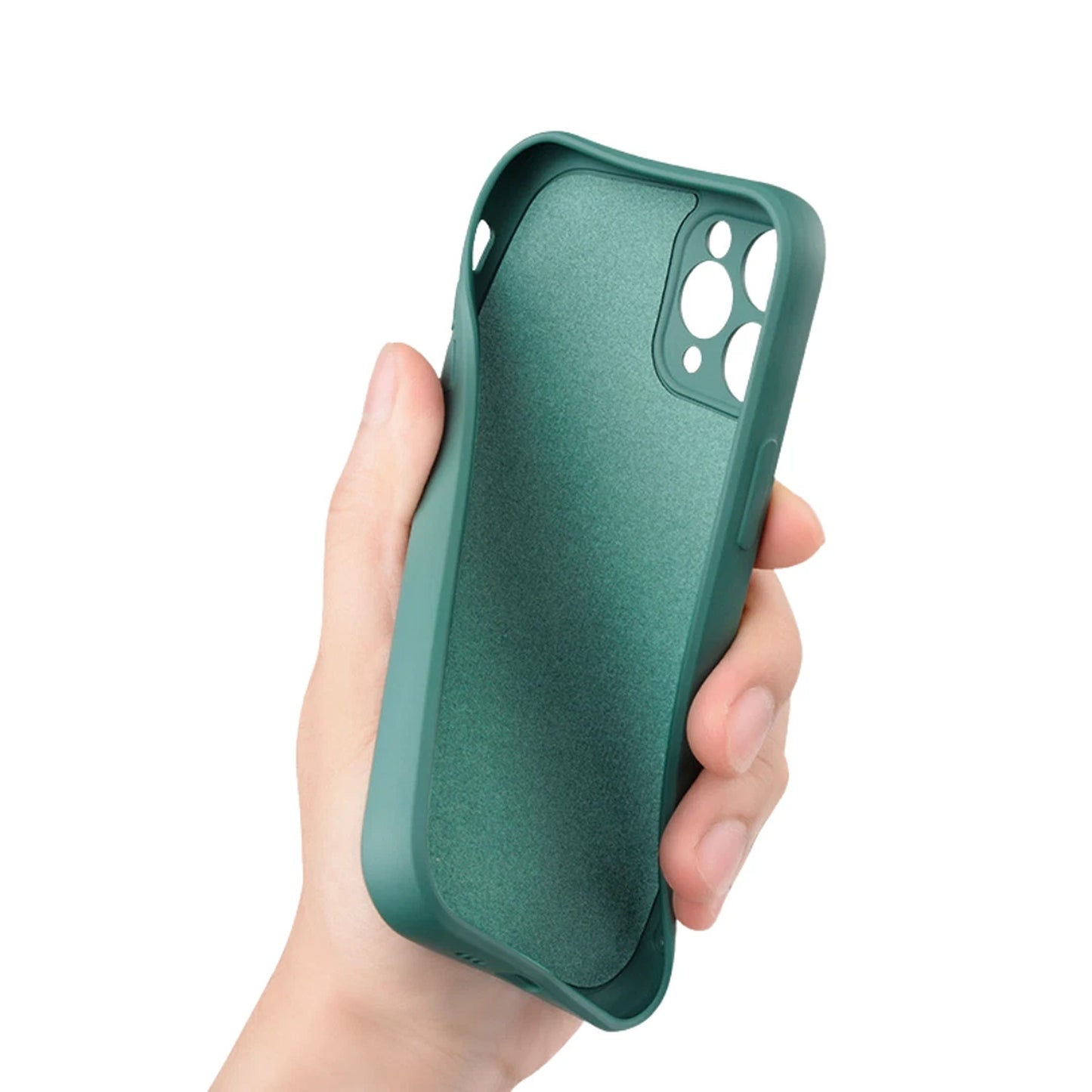 Grey Blue Silicone Shockproof Protective Case for iPhone 16 15 14 13 12 11 Pro