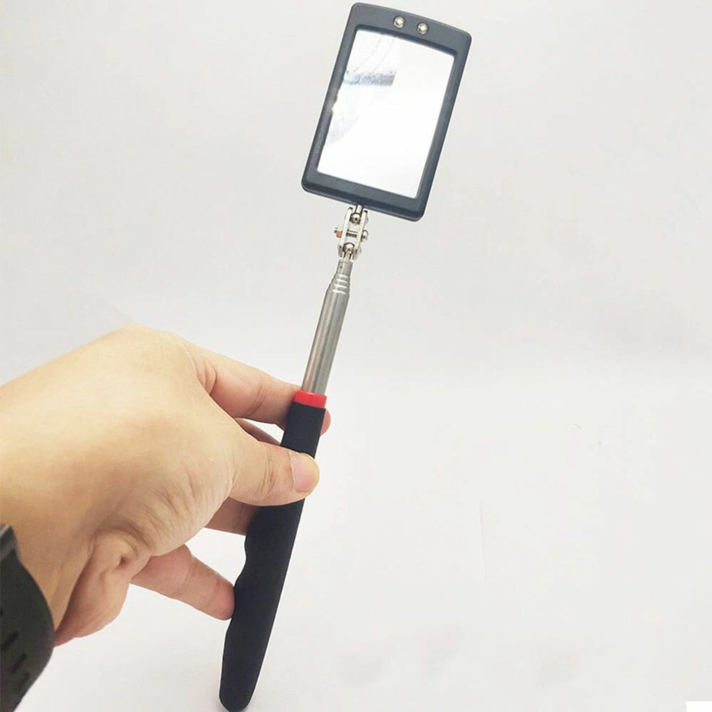 LED Inspection Mirror Extendable Telescopic Swivel Lighted Tool