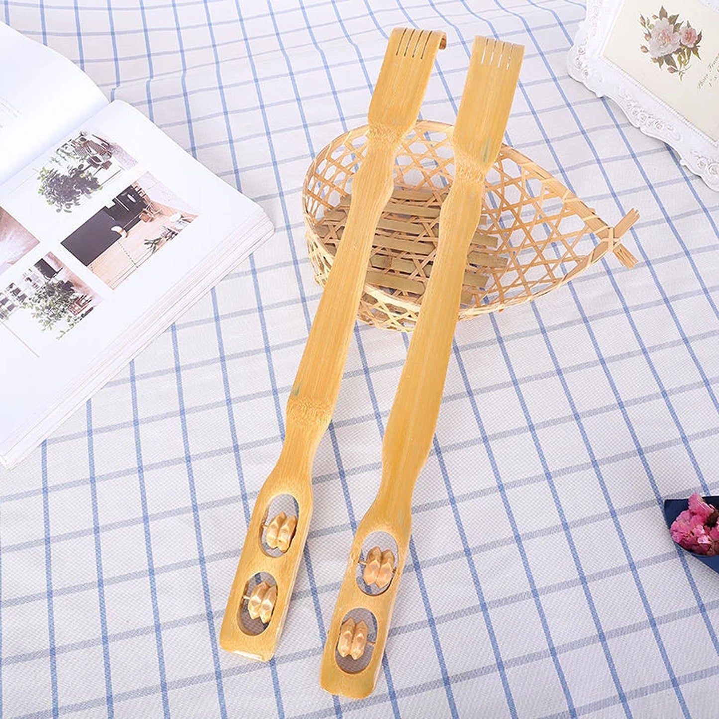2pcs Wooden Back Scratcher with Long Handle for Body Massage