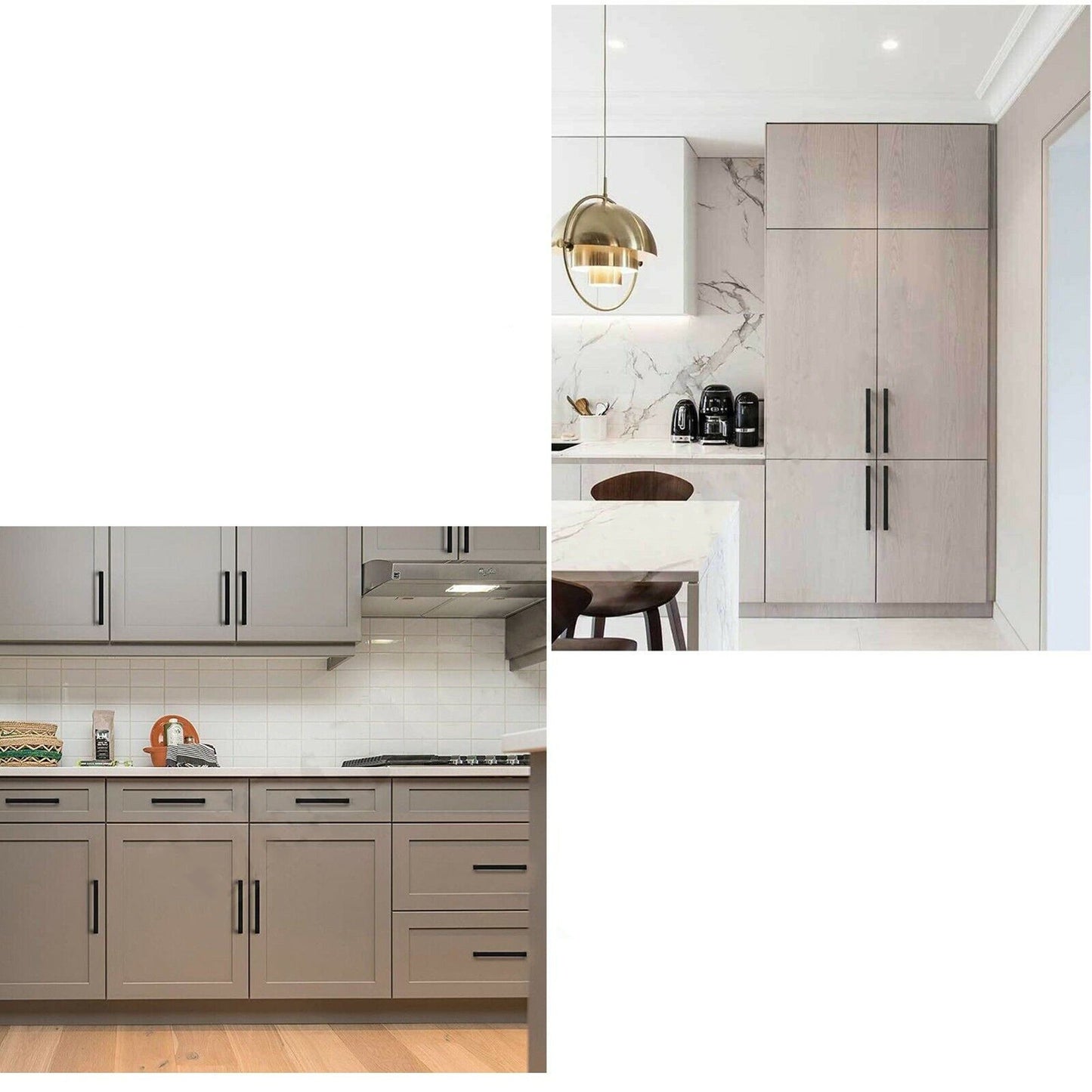 Black 77mm 64mm MatteStainless Steel Handles