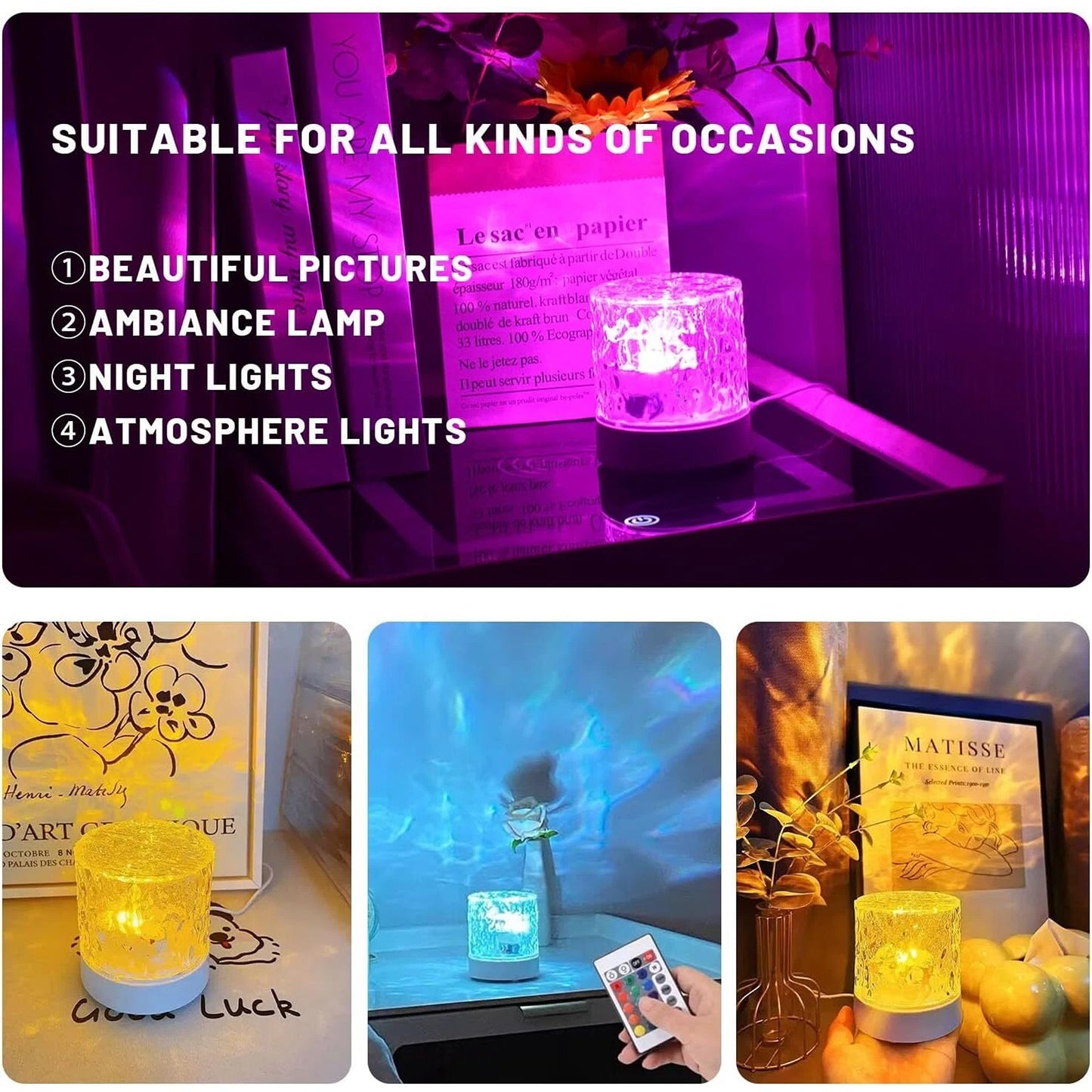 Galaxy Projector Night Light with Ocean Wave Effects