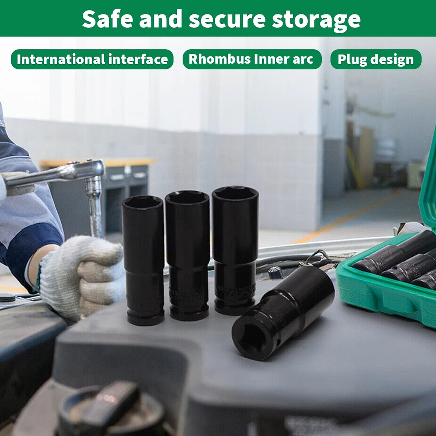 Half Inch Drive Deep Impact Socket Set CRV Steel Metric 20 Piece 8 to 32 mm