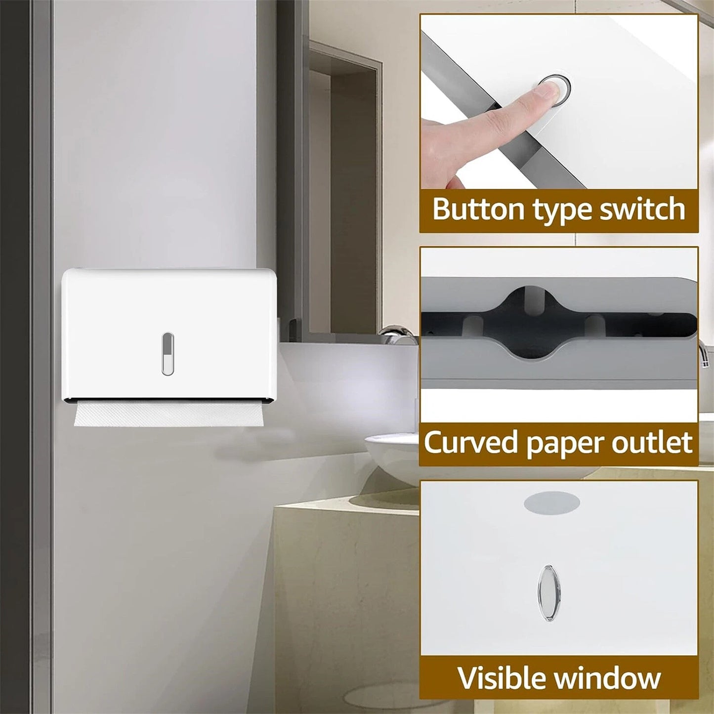 Durable Wall Mounted Paper Towel Rack for Kitchen and Bathroom