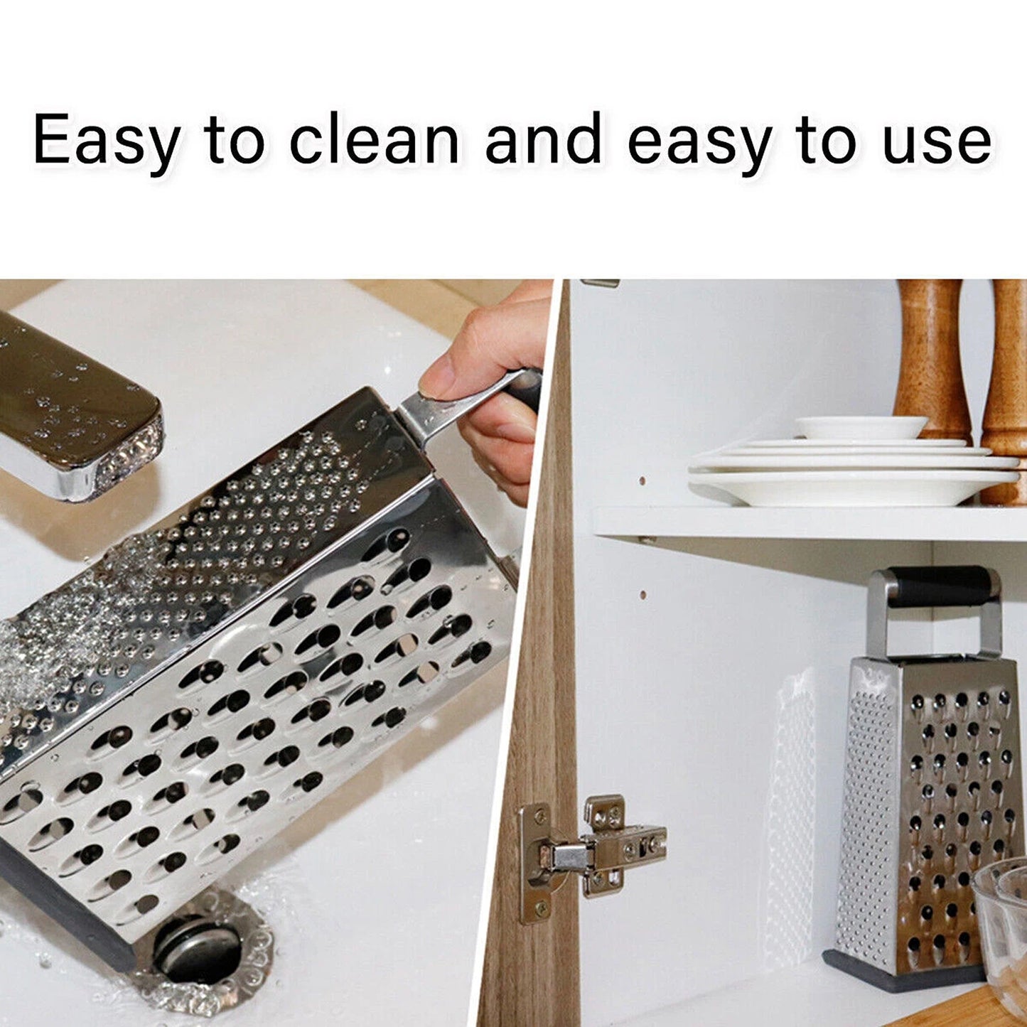 4 Sided Stainless Steel Food Grater for Cheese and Veggies