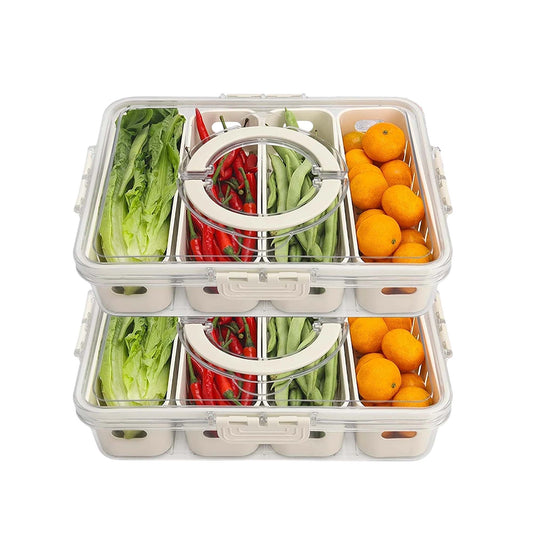 2pcs Portable Refrigerator Storage Box Food Organizer Fresh Keeper
