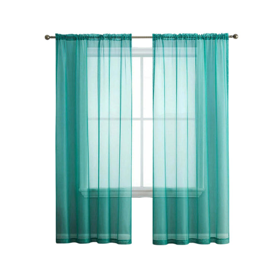 Tiffany 2 Panel Sheer Organza Voile Curtains Rod Pocket Window Drape 140x213cm